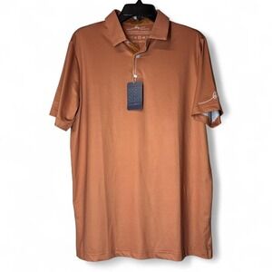 Boston Scott Golf Mens Polo Shirt Short Sleeve Copper Orange Preppy UPF 50 Small